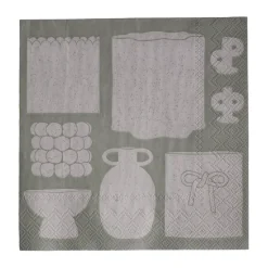 Illustration papieren servet 33x33 cm 20-pack, Beige