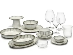 Inku geribbeld bord M Ø13,9 cm, White