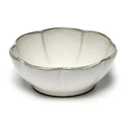 Inku geribbelde kom L Ø13 cm, White