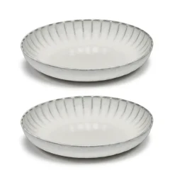 Inku high bord M Ø21 cm 2-pack, White