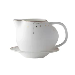 Julemorgen serveerkan met schotel, Wit-multi