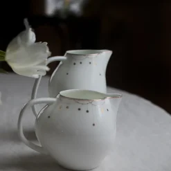 Julemorgen serveerkan met schotel, Wit-multi