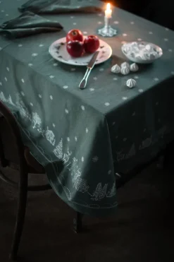 Julemorgen stoffen servet 45x45 cm 2-pack, Wit-groen