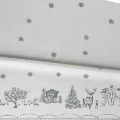 Julemorgen tafellaken, Wit-groen, 140x240 cm