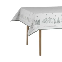 Julemorgen tafellaken, Wit-groen, 140x240 cm