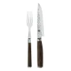 Kai Shun Premier mes & vork set, Chroom-bruin