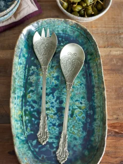 Kalima saladebestek 2-delig, Messing