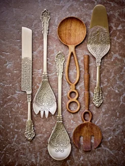 Kalima saladebestek 2-delig, Messing