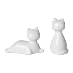 Kat peper & zout set, Wit