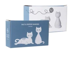 Kat peper & zout set, Wit