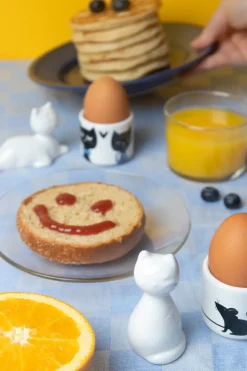 Kat peper & zout set, Wit