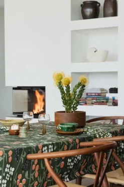 Kersenboomtuin tafelkleed, Donkergroen, 145x250 cm