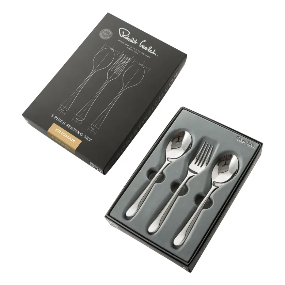 Kingham Bright serveerbestek 3-delig, Roestvrij staal