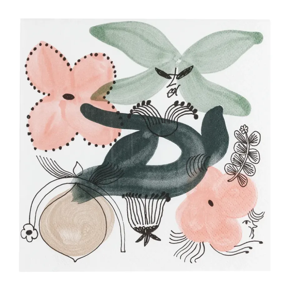 Kukkamaa papieren servet 33x33 cm 20-pack, Groen