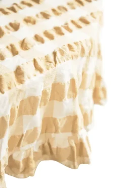 Kullavik tafelkleed Ø170 cm, Geel-wit