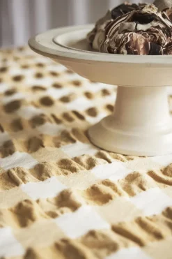 Kullavik tafelkleed Ø170 cm, Geel-wit