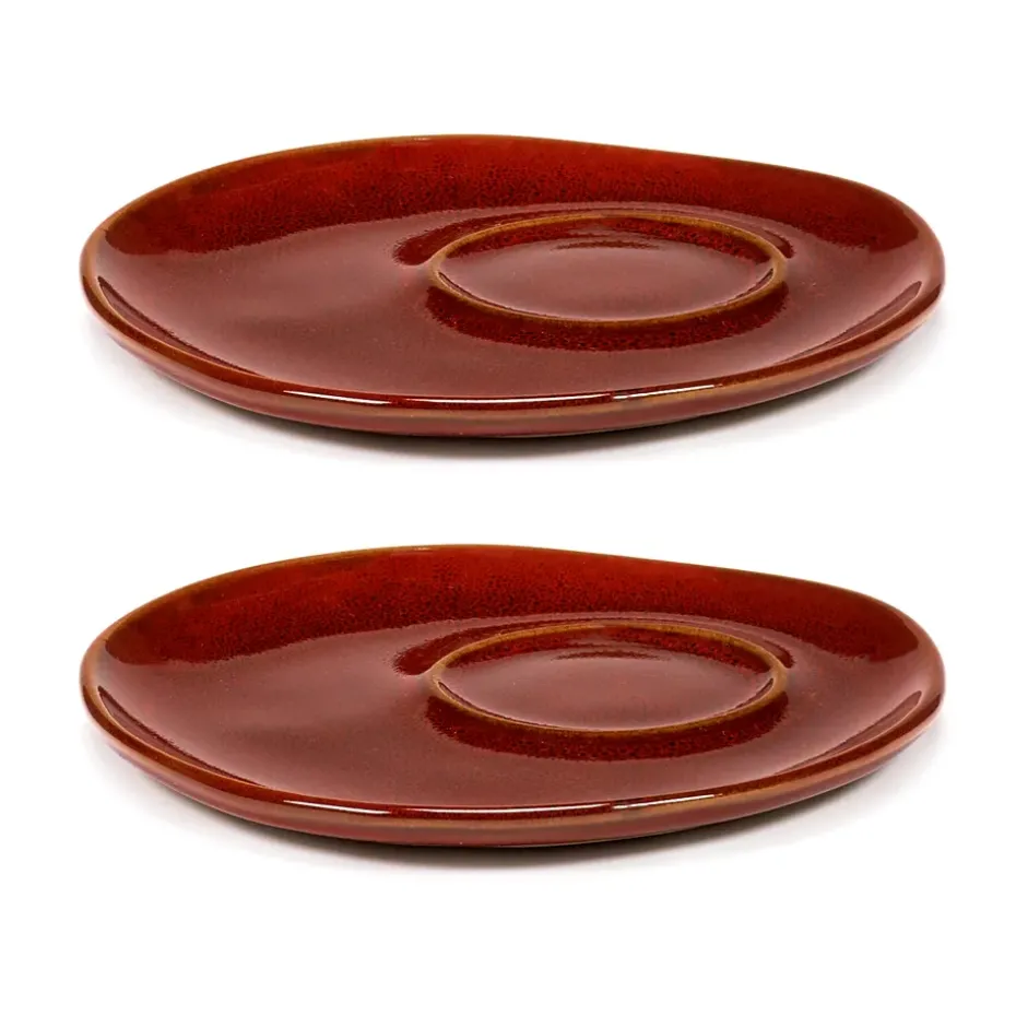 La Mère schotel voor espresso kop Ø11 cm 2-pack, Venetian red