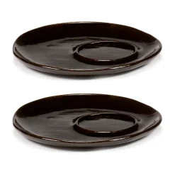 La Mère schotel voor espresso kop Ø11 cm 2-pack, Dark brown