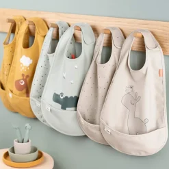 Lalee slabbetje met klittenband 2-pack, Sand