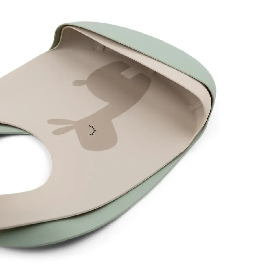 Lalee slabbetje 2-pack, Grijs-groen