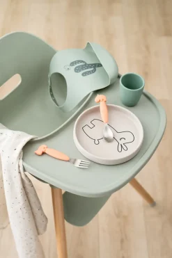 Lalee slabbetje 2-pack, Grijs-groen