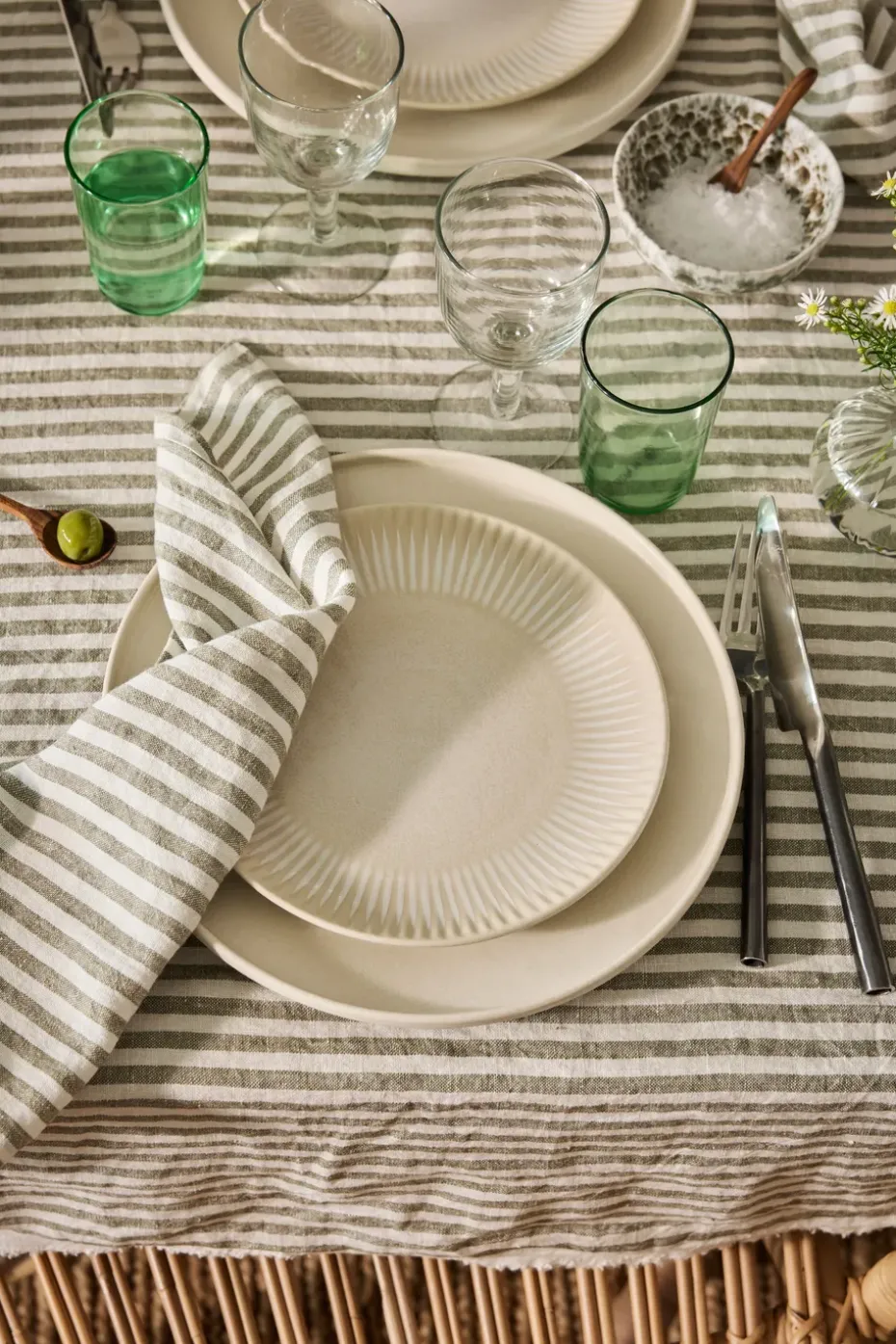 Leon stoffen servet 45x45 cm, Seagrass