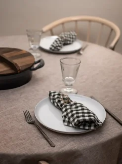 Lido black line serviesset 12-delig, Wit met zwarte rand