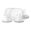 Lido black lines koffieservies vierkant 18-delig, Wit met zwarte rand