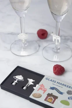 Like a Swede glasmarker 6 delen, Zilver-metaal