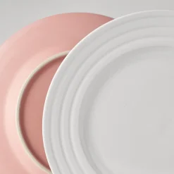 Lines klein bord Ø 21 cm 6-pack, wit