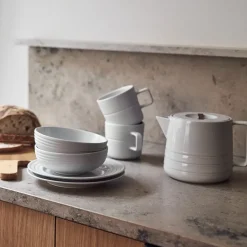 Lines klein bord Ø 21 cm 6-pack, wit