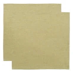 Linnen servet 45x45 cm 2-pack, Licht Olijf