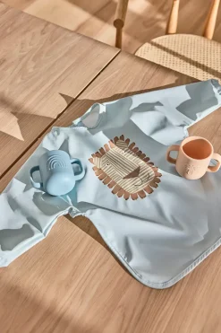 Lobo Lion slabbetje met mouw, Ice blue