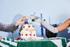 Love tafelkleed 150x280 cm, Groen-lichtblauw