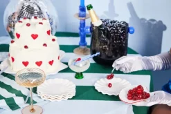 Love tafelkleed 150x280 cm, Groen-lichtblauw