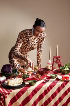 Love tafelkleed 150x280 cm, Rood-zand