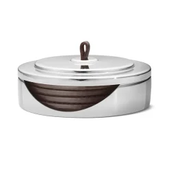 Manhattan glasonderzetters 4-pack, Bruin leer