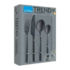 Manille Vintage bestekset 16 delen, Zwart