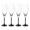 Manufacture Rock champagneglas 26 cl 4-pack, Transparant-zwart