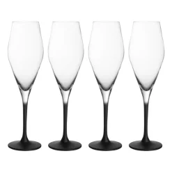 Manufacture Rock champagneglas 26 cl 4-pack, Transparant-zwart