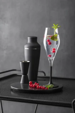 Manufacture Rock champagneglas 26 cl 4-pack, Transparant-zwart