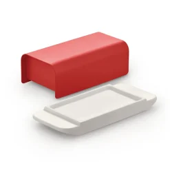 Mattina botervloot 9,5x21 cm, Rood-roestvrij staal