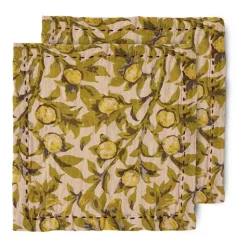 Mediterranean katoenen servet 30x30 cm 2-pack, Olive