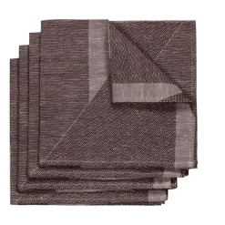 Metric servet 47x47 cm 4-pack, Bruin-wit