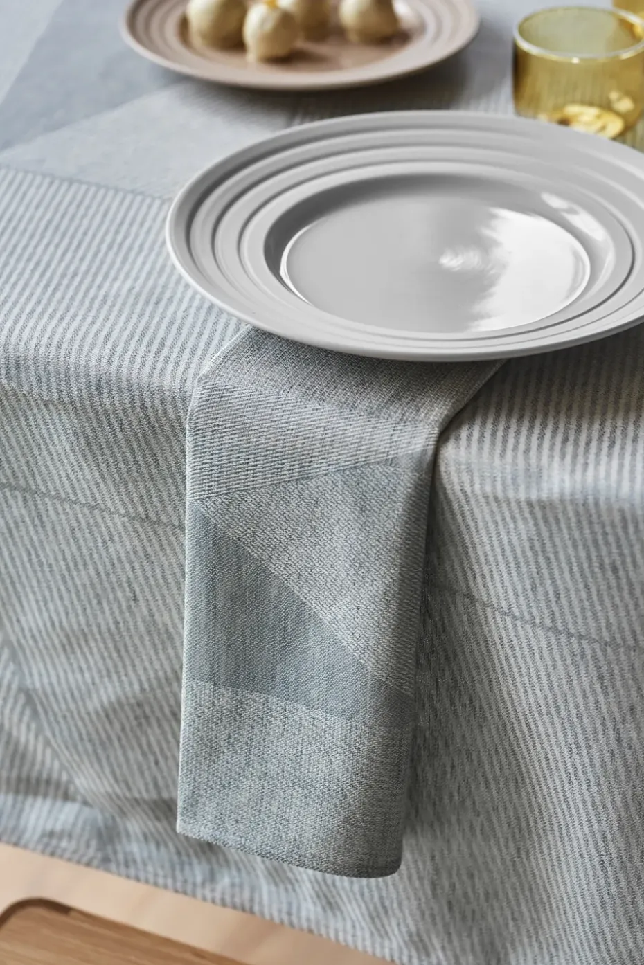 Metric servet 47x47 cm 4-pack, Blauw-wit