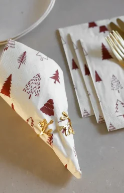 Mistletoe servetring 2-pack, Brass