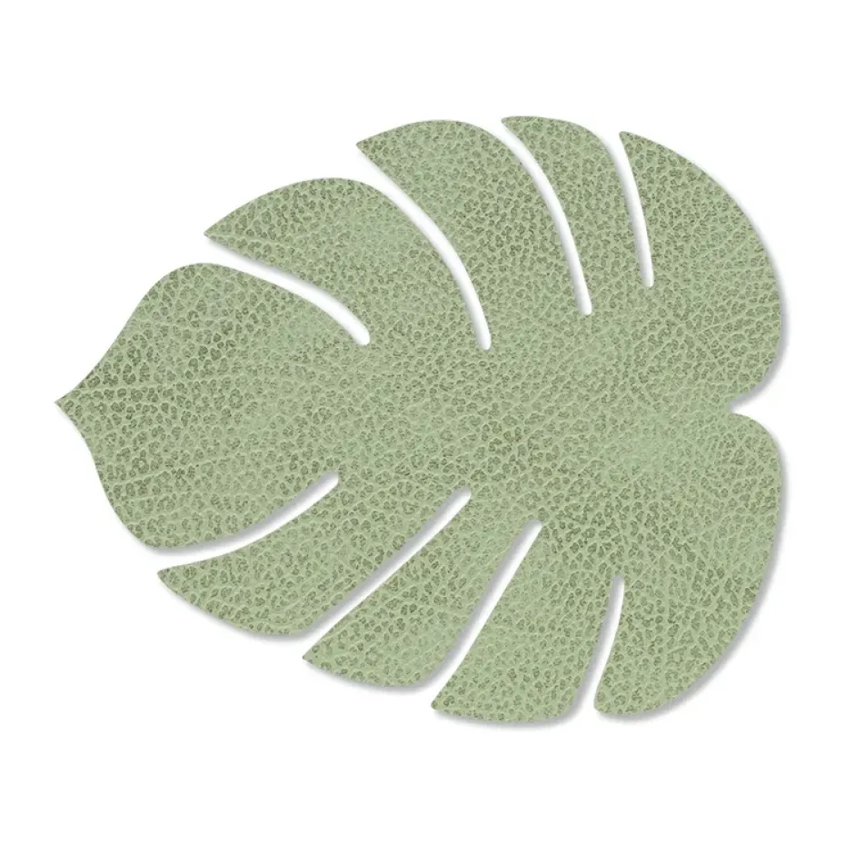 Monstera Leaf Hippo onderzetter, Olijfgroen