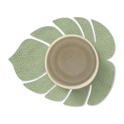 Monstera Leaf Hippo onderzetter, Olijfgroen