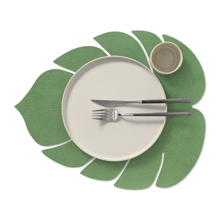 Monstera Leaf Hippo placemat L, Forest green