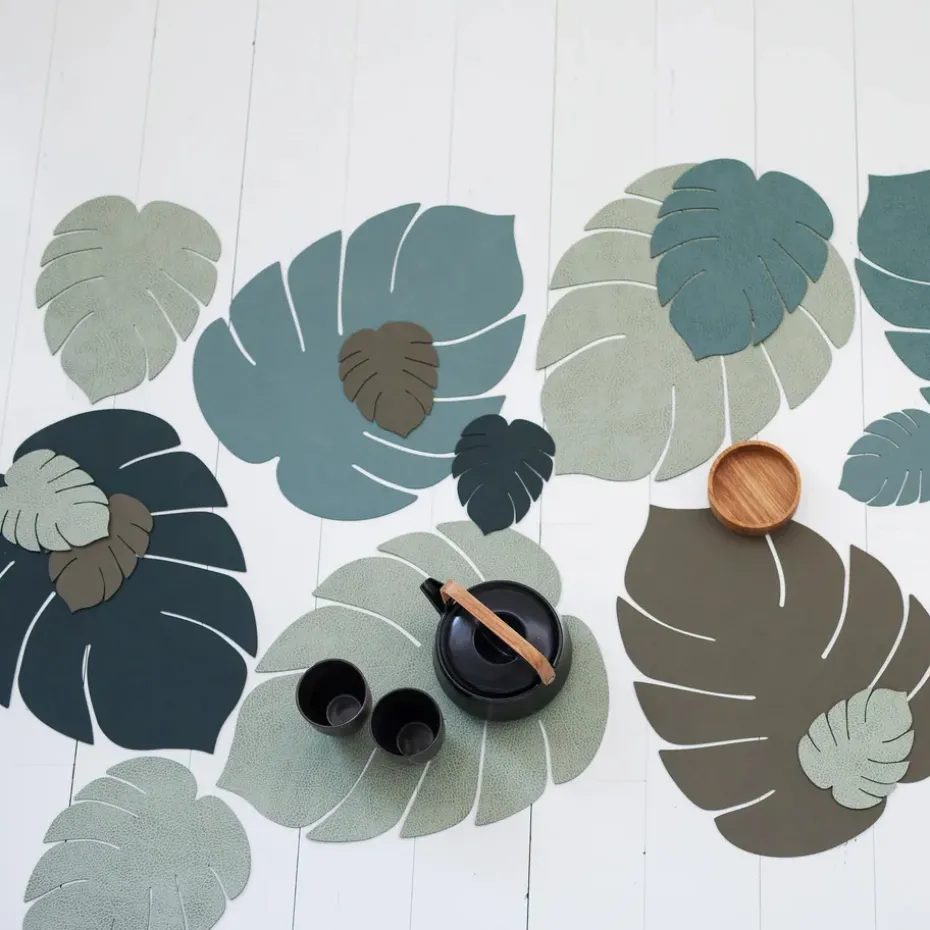 Monstera Leaf Nupo placemat L, Pastelgroen